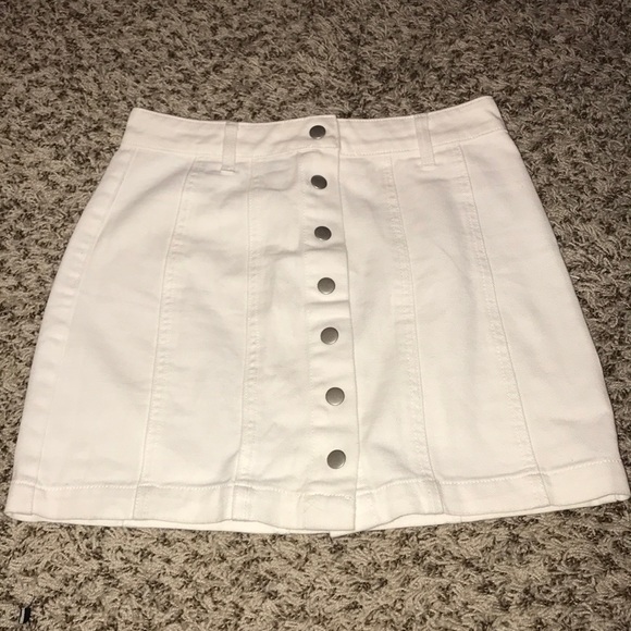 Forever 21 Dresses & Skirts - White denim button up skirt